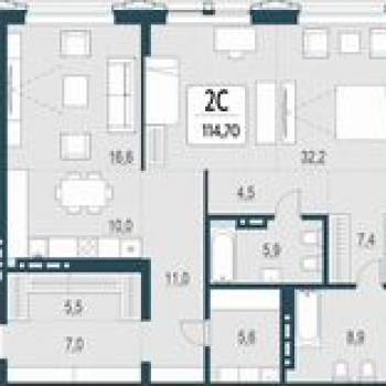 Продается 3-х комнатная квартира, 75,2 м²