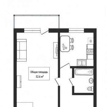 Продается 1-комнатная квартира, 33 м²