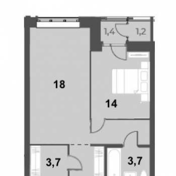 Сдается 2-х комнатная квартира, 42 м²