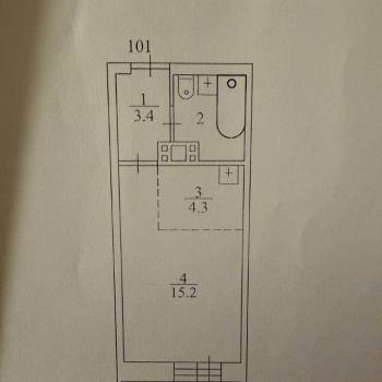 Сдается 1-комнатная квартира, 26,1 м²