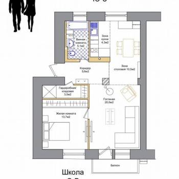 Продается 3-х комнатная квартира, 65,4 м²