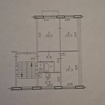Продается 3-х комнатная квартира, 57,5 м²