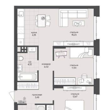 Сдается 2-х комнатная квартира, 62,7 м²