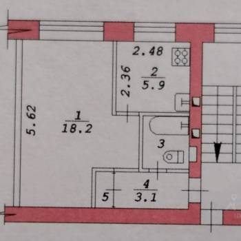 Продается 1-комнатная квартира, 31 м²