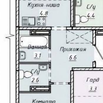 Продается 2-х комнатная квартира, 45,1 м²