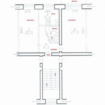 Продается 2-х комнатная квартира, 46,8 м²