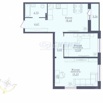 Продается 3-х комнатная квартира, 63,6 м²