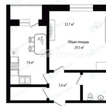 Сдается 1-комнатная квартира, 30 м²