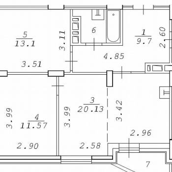 Сдается 2-х комнатная квартира, 60,1 м²
