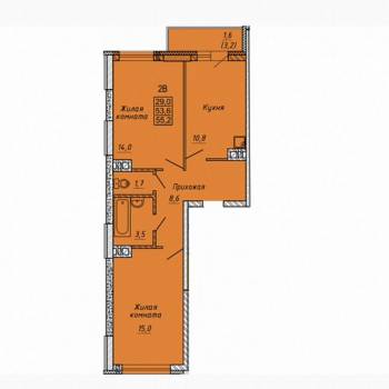 Сдается 2-х комнатная квартира, 55,6 м²