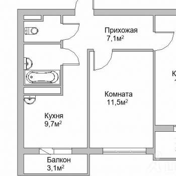 Продается 2-х комнатная квартира, 50,8 м²