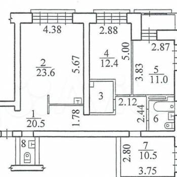 Продается 3-х комнатная квартира, 87,5 м²