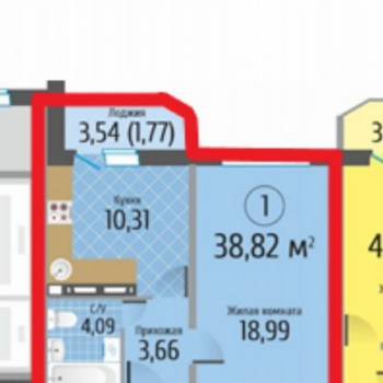 Сдается 1-комнатная квартира, 37,1 м²