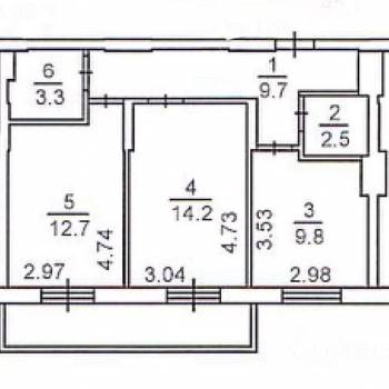 Сдается 2-х комнатная квартира, 52,3 м²
