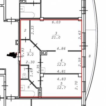Продается 2-х комнатная квартира, 63 м²