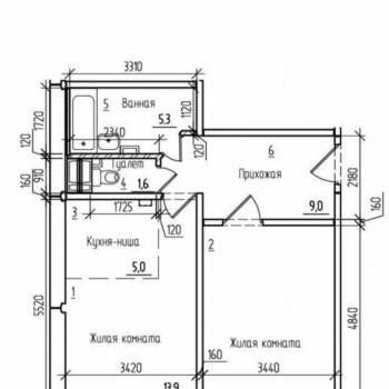 Сдается 2-х комнатная квартира, 52 м²