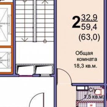 Продается 2-х комнатная квартира, 67,7 м²