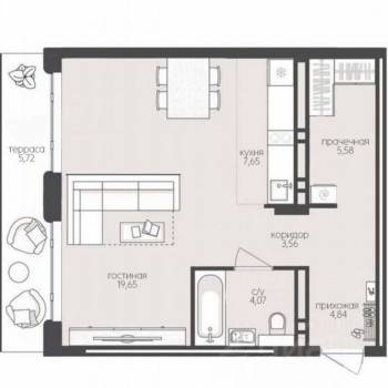 Продается 2-х комнатная квартира, 50 м²