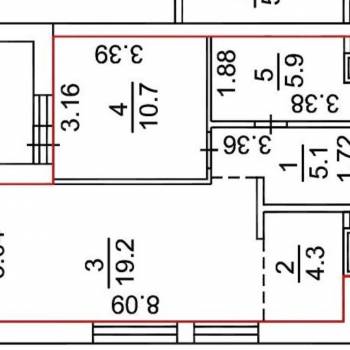 Продается 1-комнатная квартира, 49,4 м²