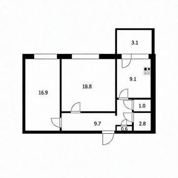 Продается 2-х комнатная квартира, 58,9 м²