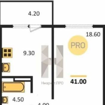 Сдается 1-комнатная квартира, 41 м²