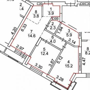 Продается 3-х комнатная квартира, 63 м²