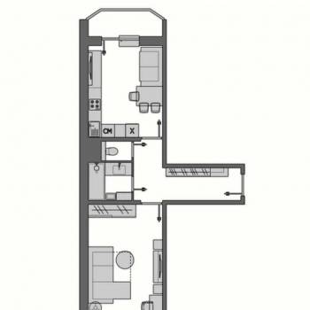 Продается 1-комнатная квартира, 48,9 м²