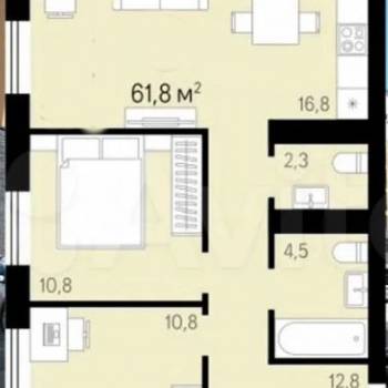 Продается 2-х комнатная квартира, 62 м²