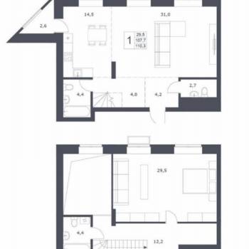 Продается Многокомнатная квартира, 107,7 м²