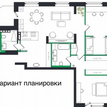 Продается 3-х комнатная квартира, 113,6 м²