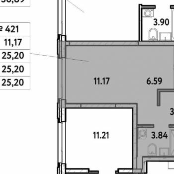 Продается 1-комнатная квартира, 25,2 м²
