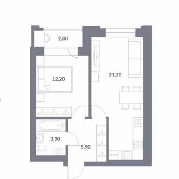 Продается 2-х комнатная квартира, 43,2 м²