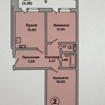 Сдается 2-х комнатная квартира, 64,8 м²