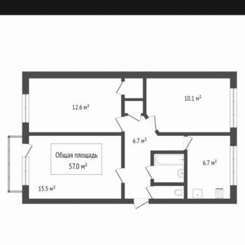 Продается 3-х комнатная квартира, 58 м²