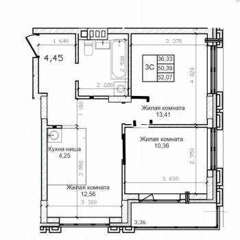 Сдается Многокомнатная квартира, 53 м²