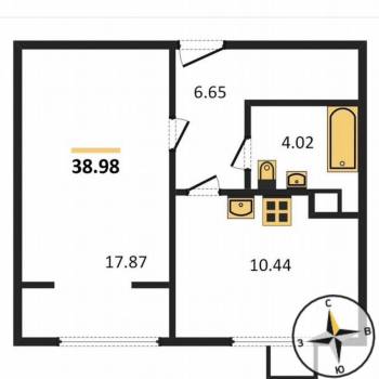 Сдается 2-х комнатная квартира, 39,1 м²