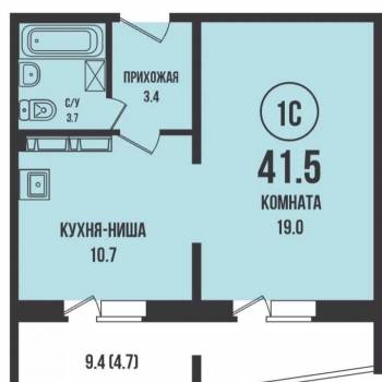 Сдается 1-комнатная квартира, 46,2 м²