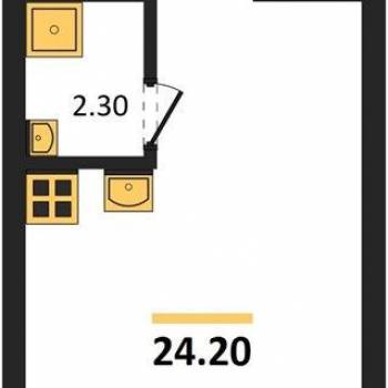 Продается 1-комнатная квартира, 24,2 м²