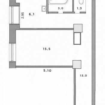 Продается 1-комнатная квартира, 39,3 м²