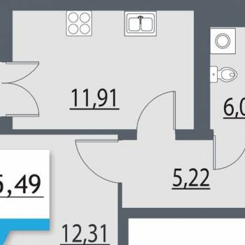 Продается 1-комнатная квартира, 35,8 м²