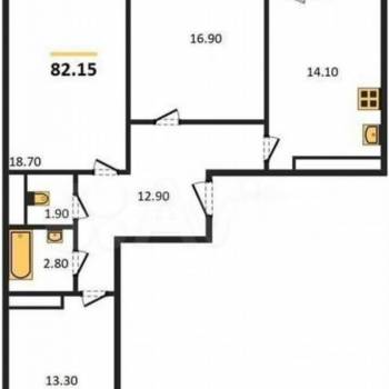 Продается 3-х комнатная квартира, 82,2 м²