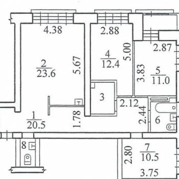 Продается 3-х комнатная квартира, 87,5 м²