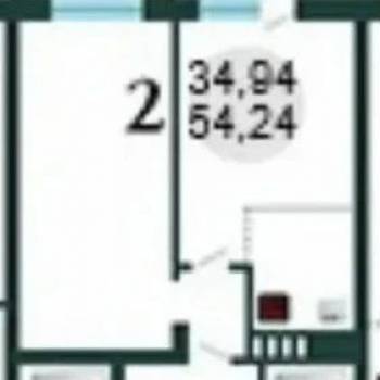 Продается 1-комнатная квартира, 54 м²