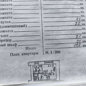 Продается 1-комнатная квартира, 19,7 м²