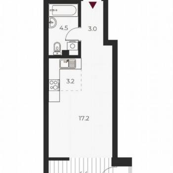 Продается 1-комнатная квартира, 32,2 м²