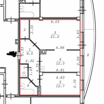 Продается 2-х комнатная квартира, 63 м²