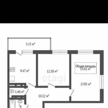 Сдается 2-х комнатная квартира, 53 м²