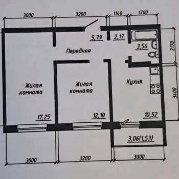 Продается 2-х комнатная квартира, 51,7 м²