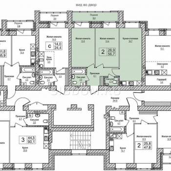 Продается 2-х комнатная квартира, 56,7 м²