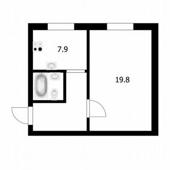 Продается 1-комнатная квартира, 39,7 м²